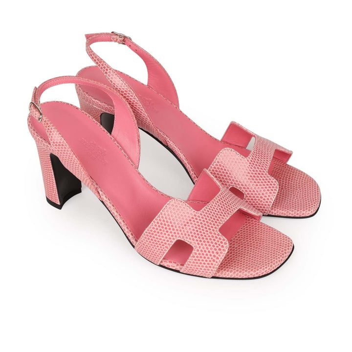 Top quality Hermes Eternite 80 Sandal Rose Jaipur Lizard Palladium Hardware 37 EU