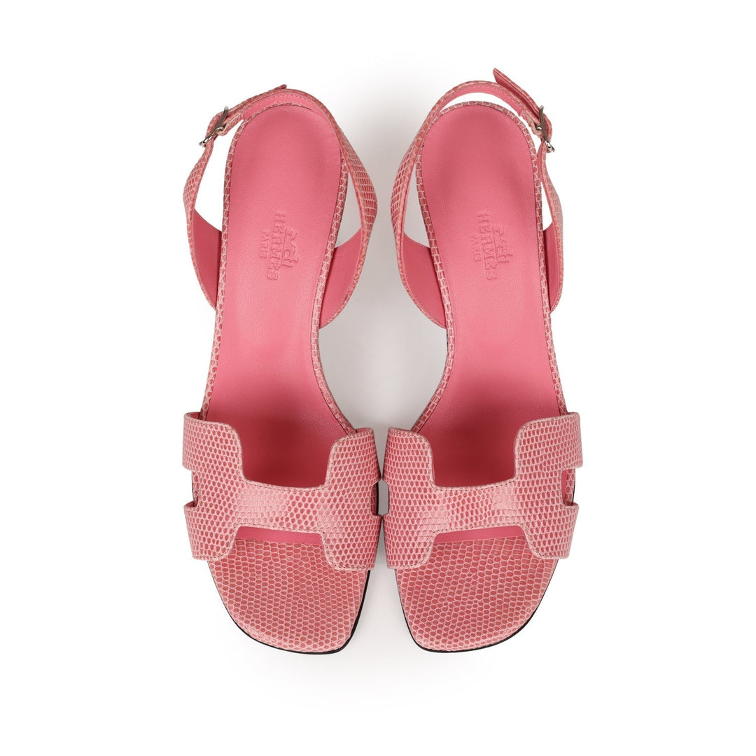 Top quality Hermes Eternite 80 Sandal Rose Jaipur Lizard Palladium Hardware 37 EU
