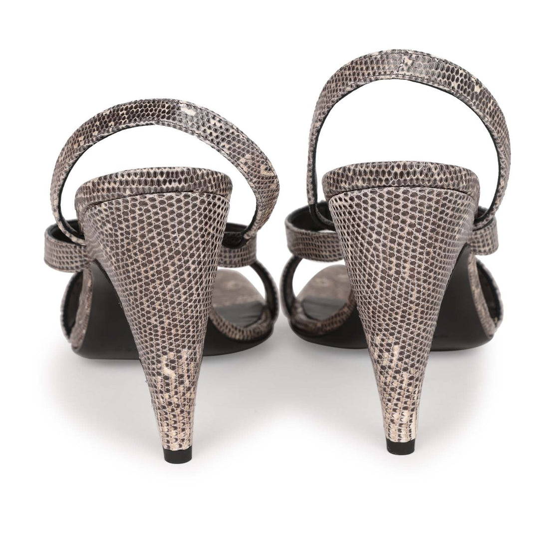 Top quality Hermes Glamour 95 Sandals Ombre Lizard Palladium Hardware 38 EU