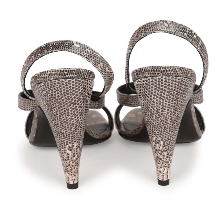 Top quality Hermes Glamour 95 Sandals Ombre Lizard Palladium Hardware 38 EU