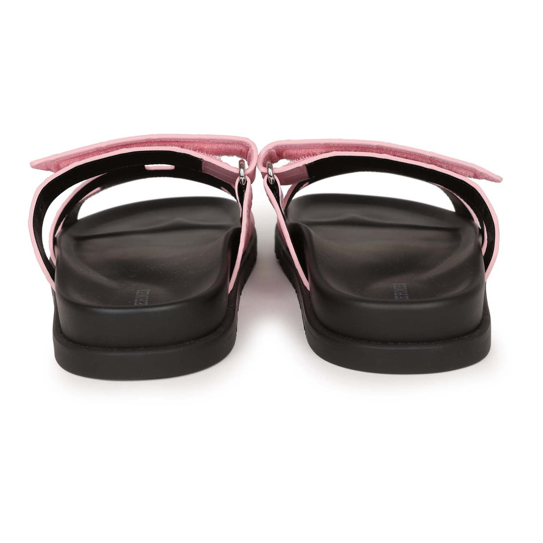 Top quality Hermes Chypre Techno Sandals Pink Matte Alligator Palladium Hardware 38