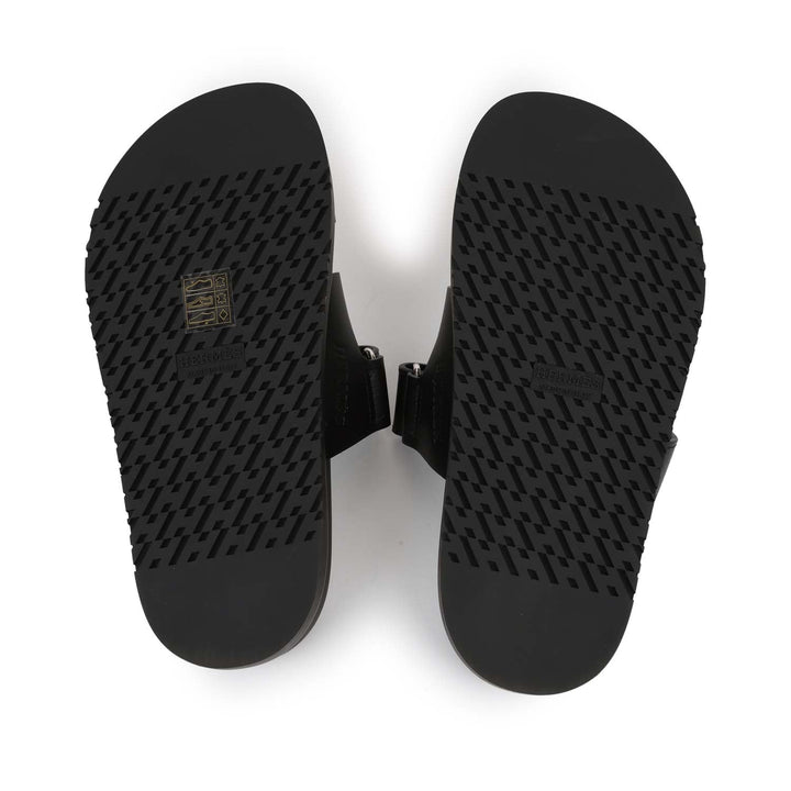 Top quality Hermes Chypre Techno Sandals Black Calfskin Palladium Hardware 35