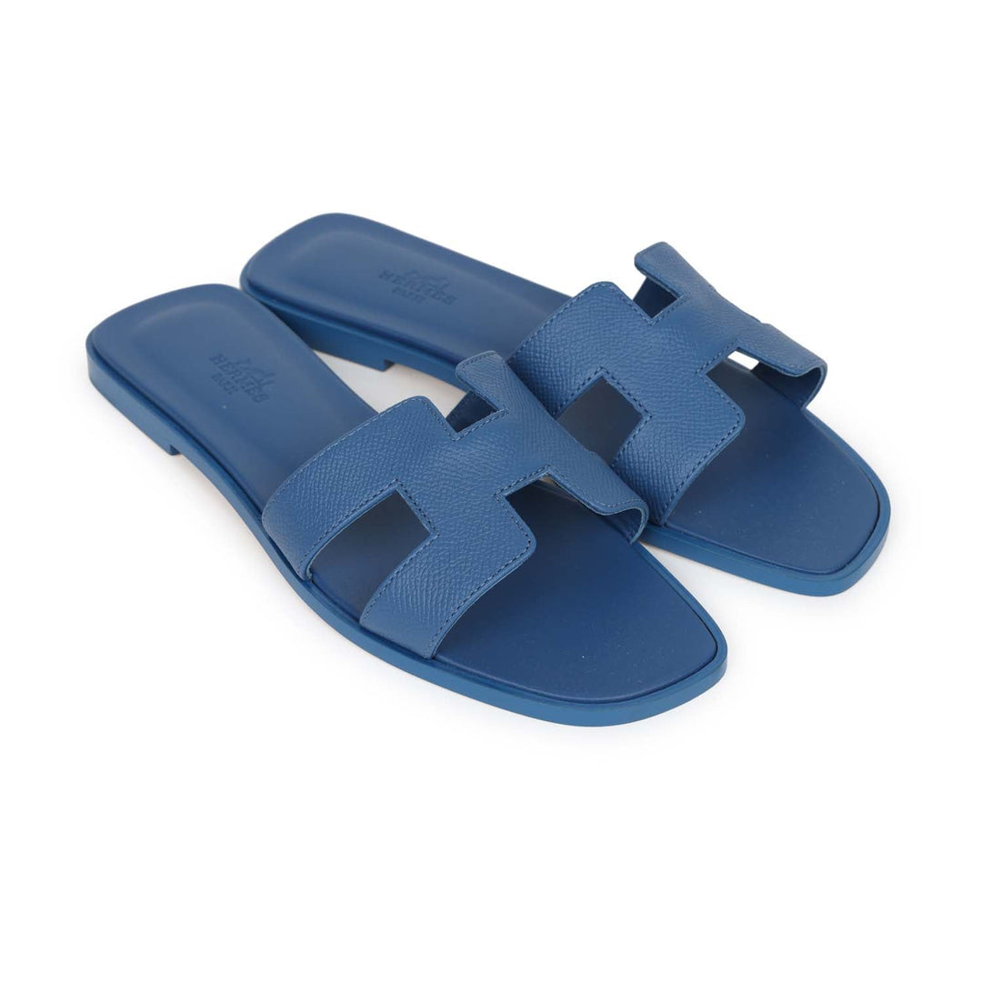 Top quality Hermes Oran Sandal Bleu Bleuet Epsom 38