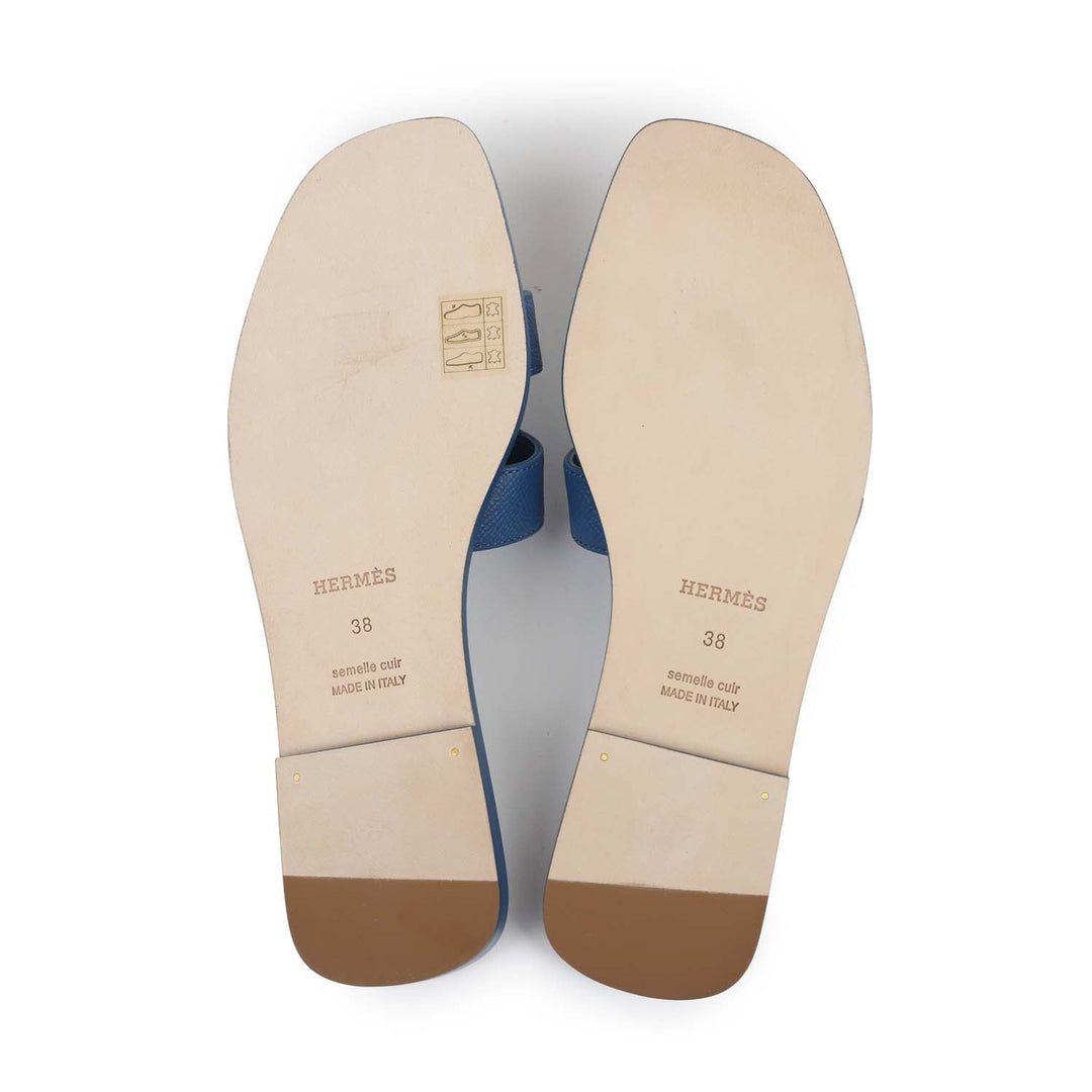 Top quality Hermes Oran Sandal Bleu Bleuet Epsom 38