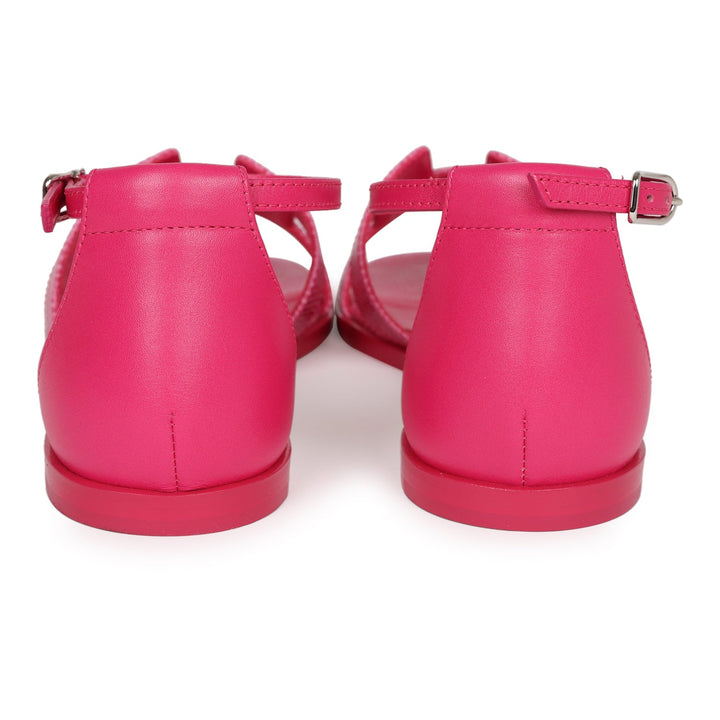 Top quality Hermes Santorini Sandals Rose Flash Lizard Palladium Hardware 36