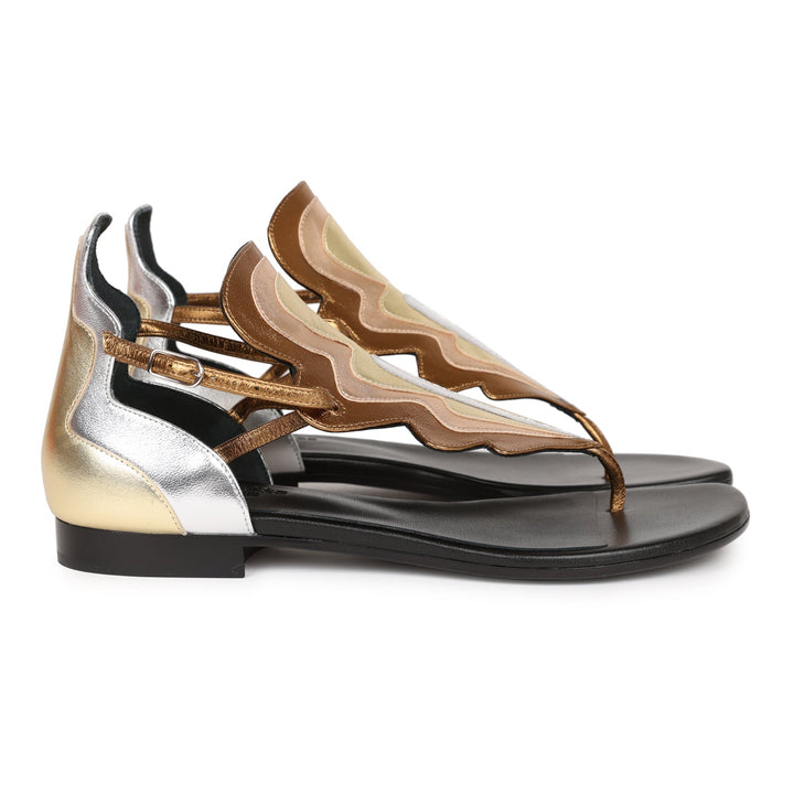 Top quality Hermes Garden Sandals Metallic Palladium Hardware 37