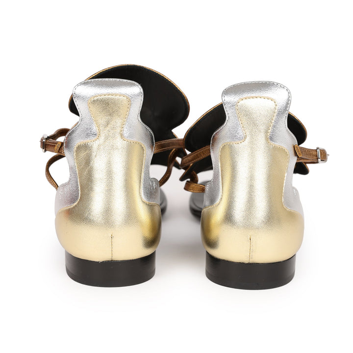 Top quality Hermes Garden Sandals Metallic Palladium Hardware 37