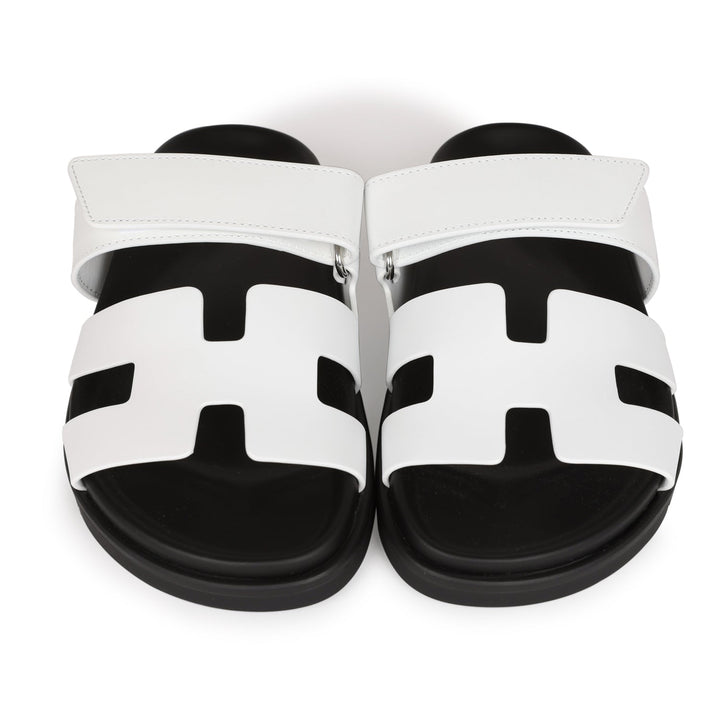 Top quality Hermes Chypre Sandals White Palladium Hardware