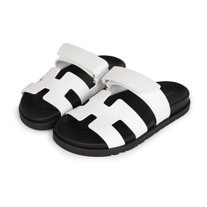 Top quality Hermes Chypre Sandals White Palladium Hardware