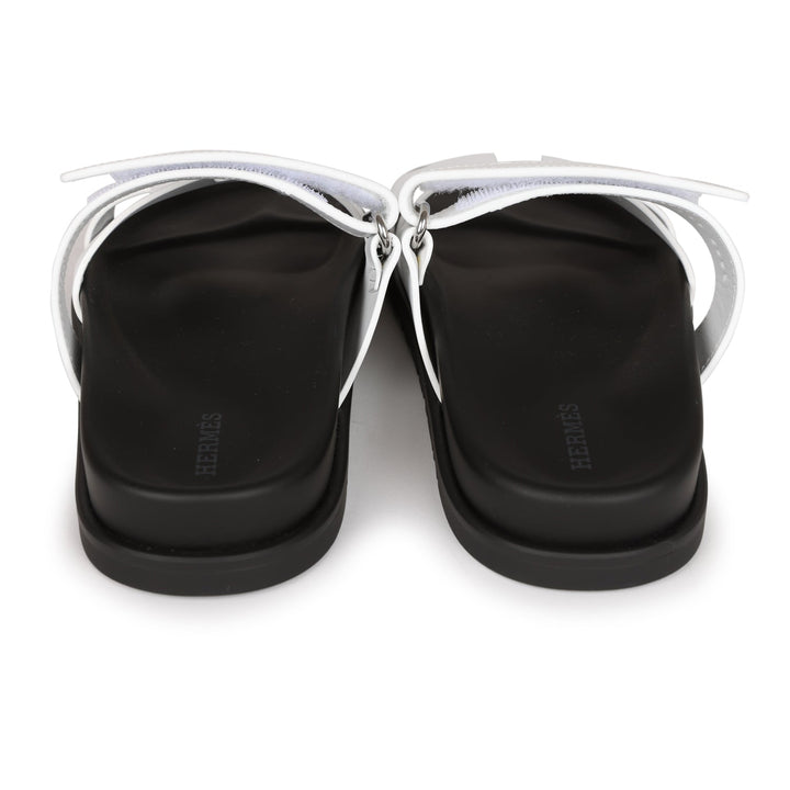 Top quality Hermes Chypre Sandals White Palladium Hardware