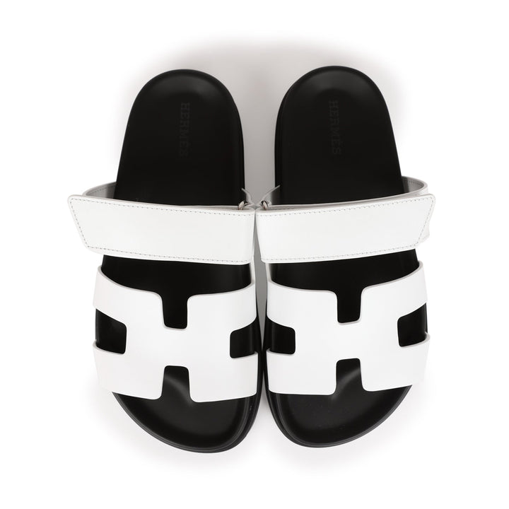 Top quality Hermes Chypre Sandals White Palladium Hardware