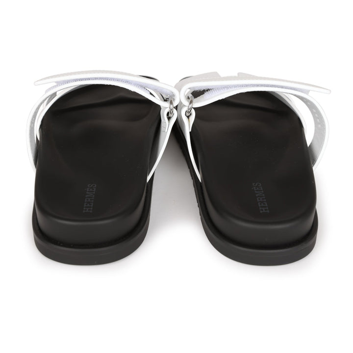 Top quality Hermes Chypre Sandals White Palladium Hardware