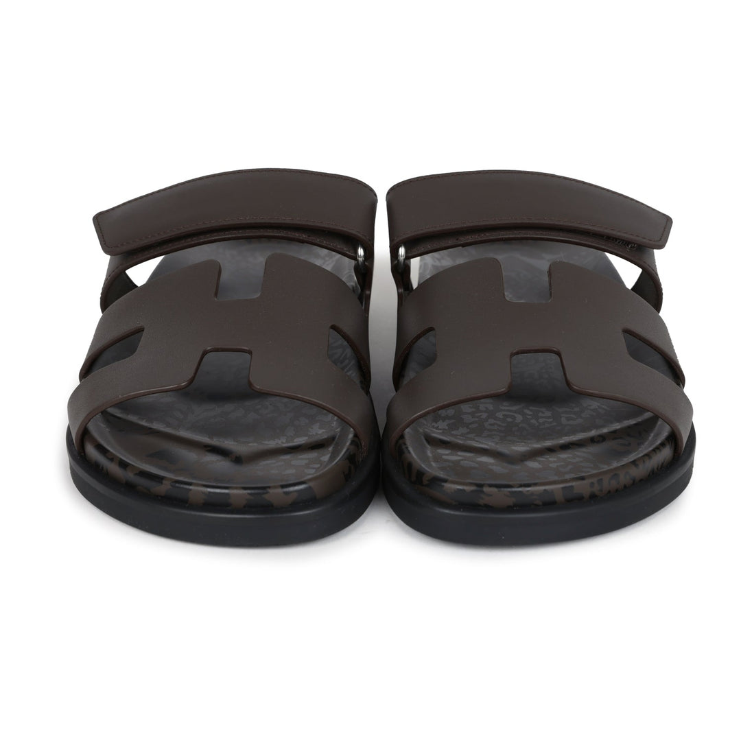 Hermes Chypre Techno Sandals Naturel Calfskin Palladium Hardware 38 EU