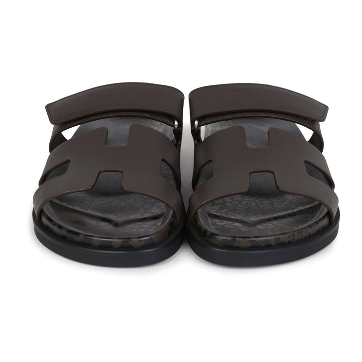 Hermes Chypre Techno Sandals Naturel Calfskin Palladium Hardware 38 EU
