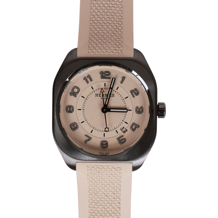 Top quality Hermes Limited Edition Hodinkee Taupe Titanium Rubber 39mm Automatic Watch