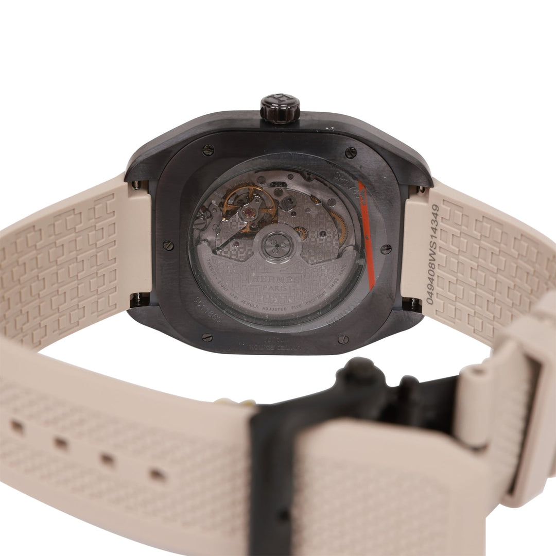 Top quality Hermes Limited Edition Hodinkee Taupe Titanium Rubber 39mm Automatic Watch