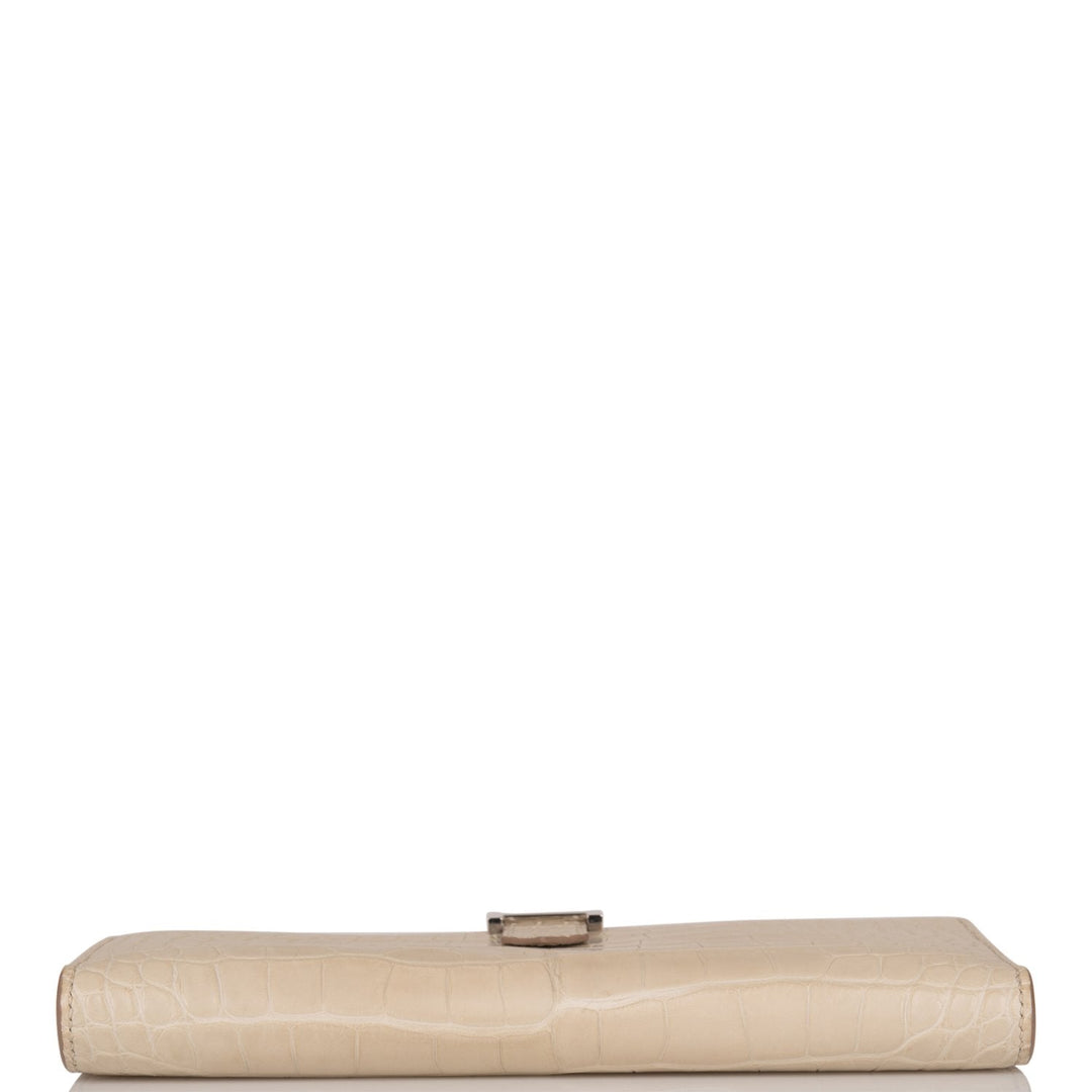 Premium Handmade Hermes Bearn Wallet Beton Matte Alligator Palladium Hardware