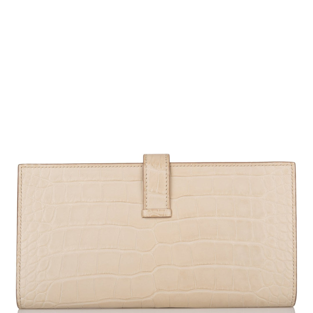 Hermes Bearn Wallet Beton Matte Alligator Palladium Hardware