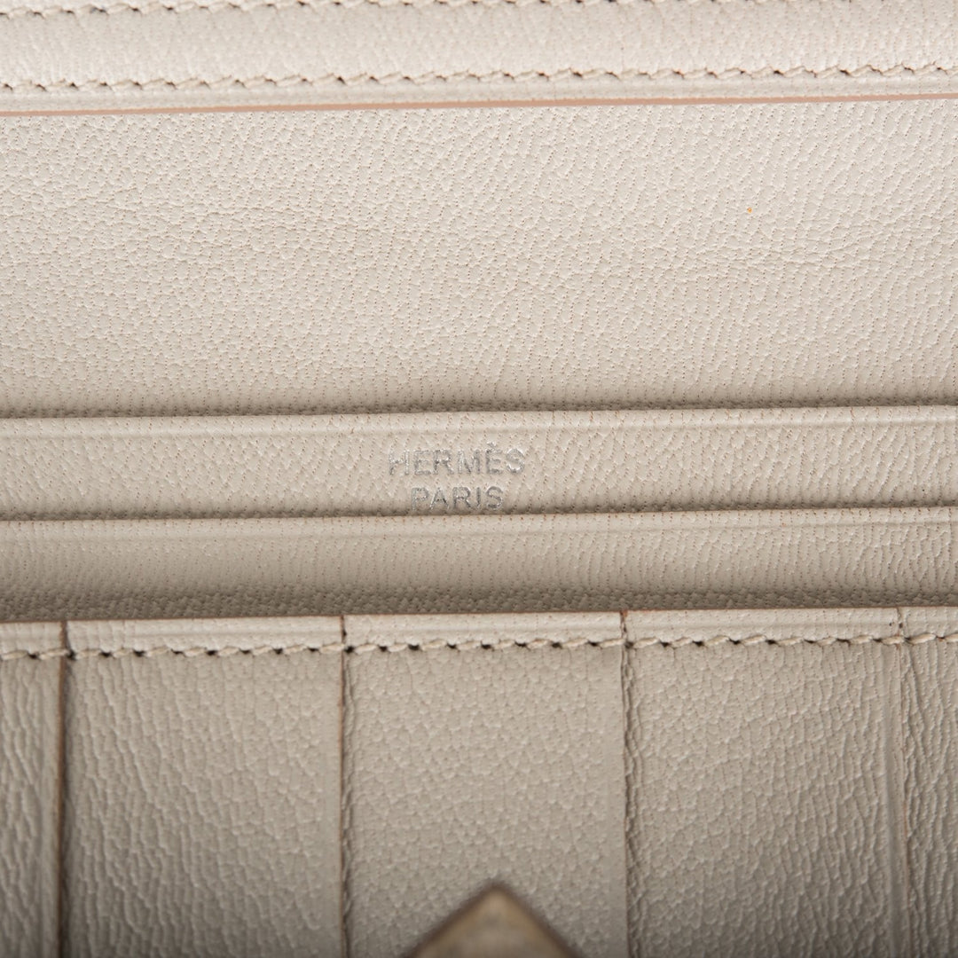 Premium Handmade Hermes Bearn Wallet Beton Matte Alligator Palladium Hardware