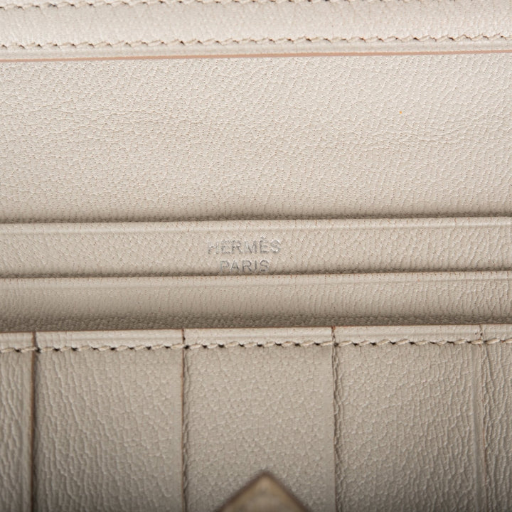 Premium Handmade Hermes Bearn Wallet Beton Matte Alligator Palladium Hardware