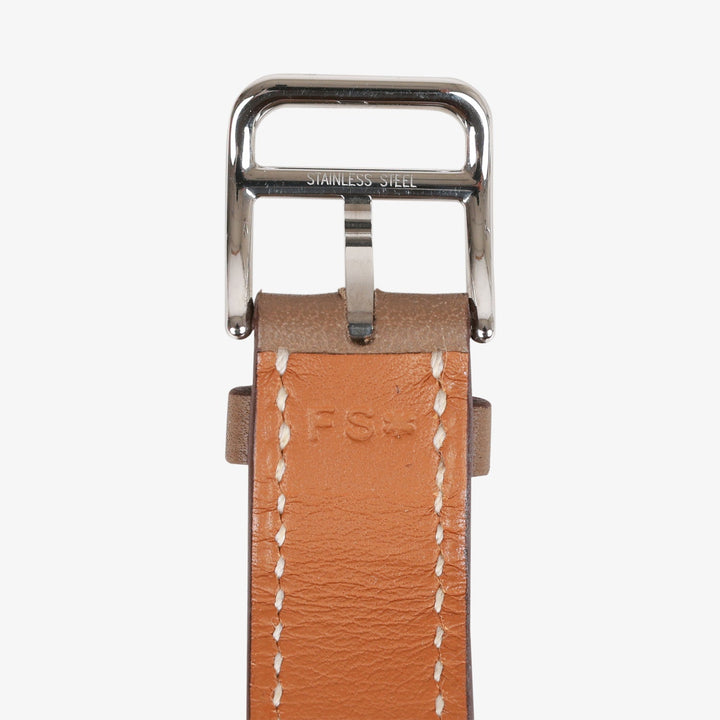 Top quality Hermes Mini Heure H Etoupe Swift Stainless Steel 21mm Double Tour Watch