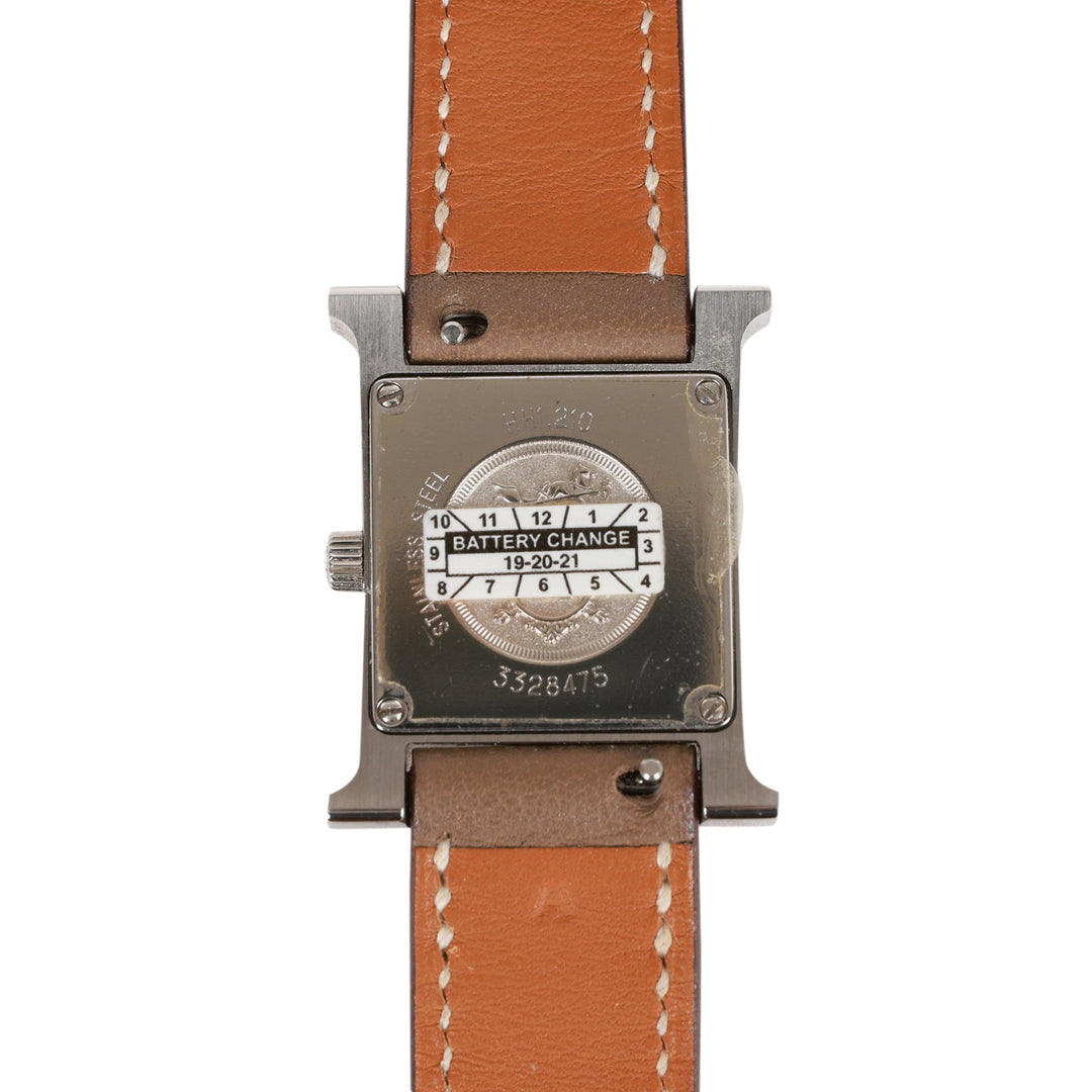 Top quality Hermes Mini Heure H Etoupe Swift Stainless Steel 21mm Double Tour Watch