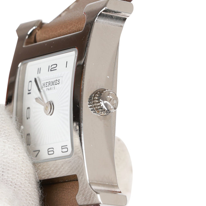 Top quality Hermes Mini Heure H Etoupe Swift Stainless Steel 21mm Double Tour Watch