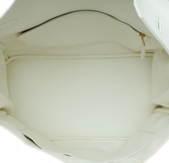 Hermes Blanc Retourne Birkin 35 Bag