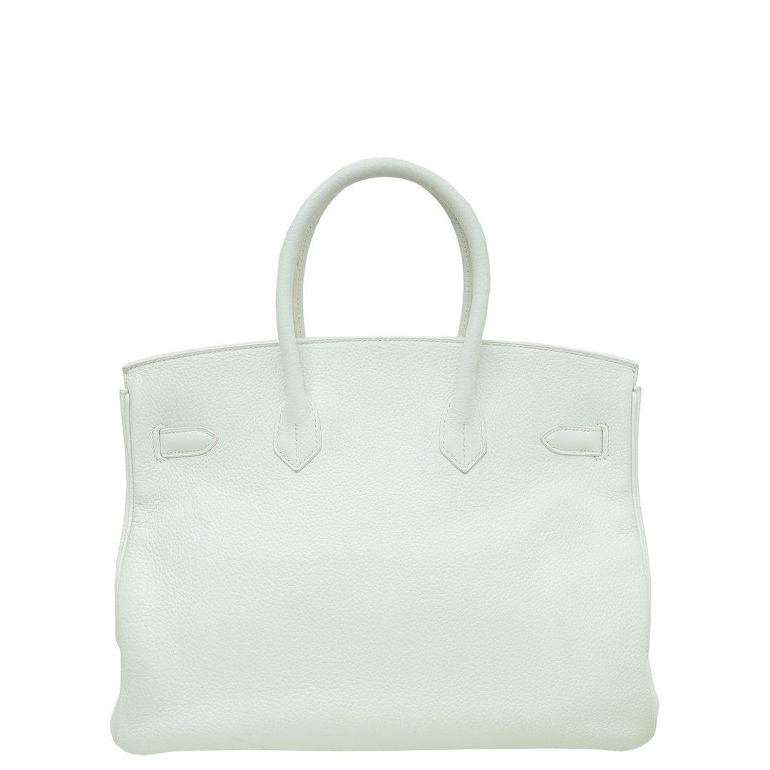 Hermes Blanc Retourne Birkin 35 Bag