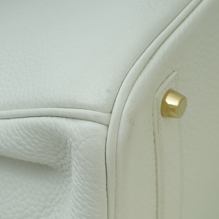 Hermes Blanc Retourne Birkin 35 Bag