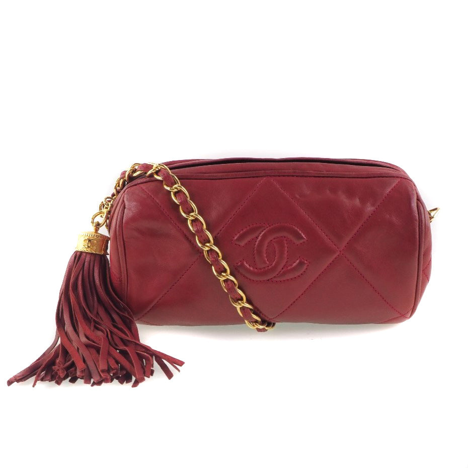 Top Quality Chanel Lambskin Chain Shoulder Bag Red