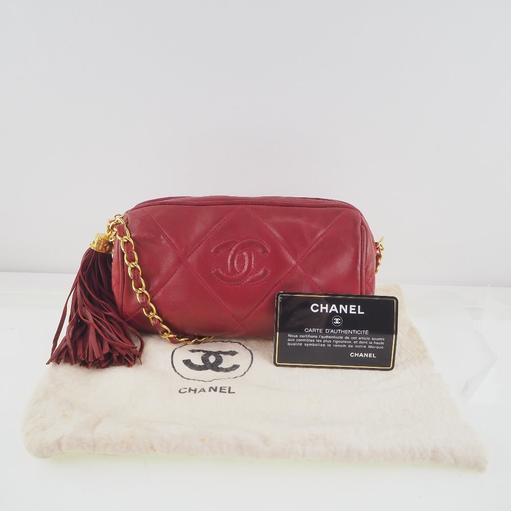Top Quality Chanel Lambskin Chain Shoulder Bag Red