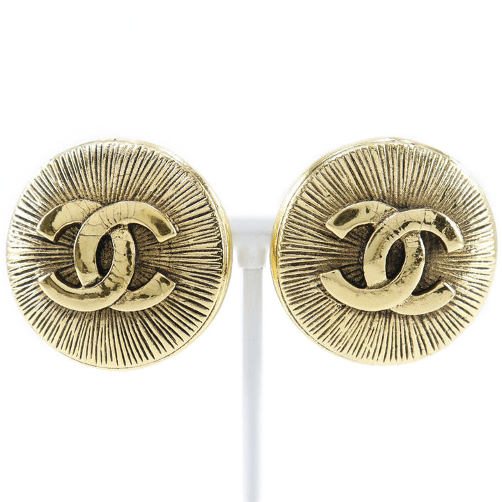 Top Quality Chanel Coco Mark Gold Plated Earrings