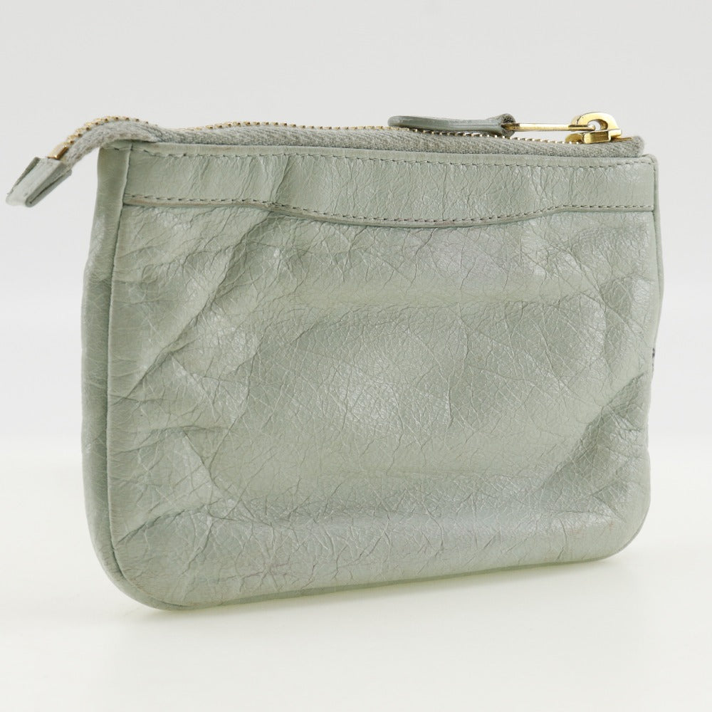 Top Quality Balenciaga Leather Giant Pouch Light Green