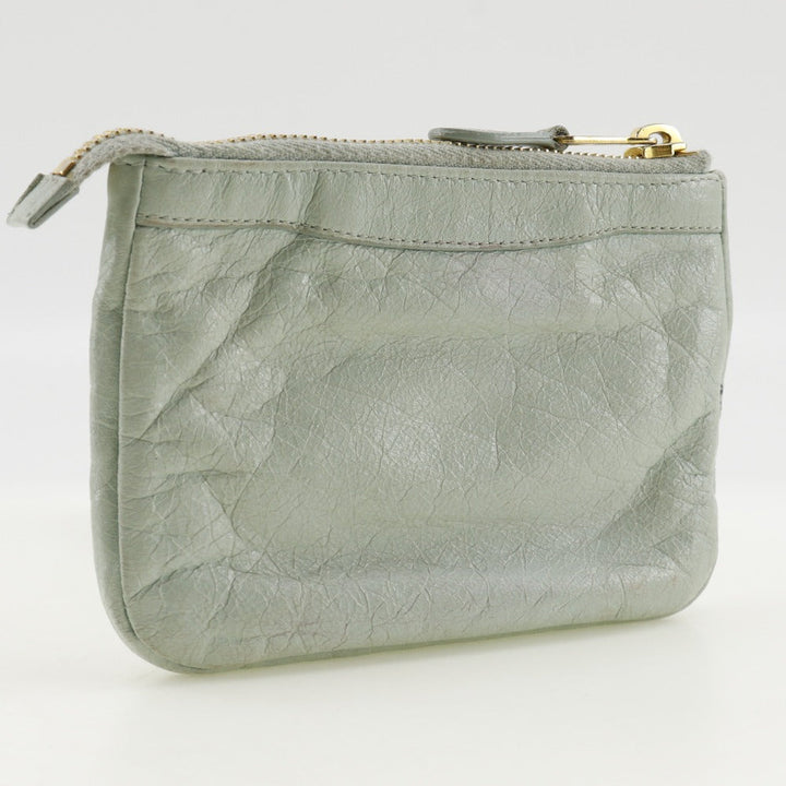 Top Quality Balenciaga Leather Giant Pouch Light Green
