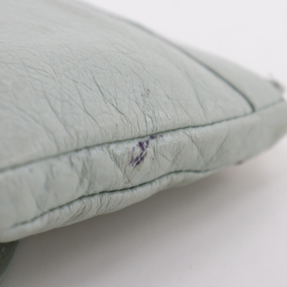 Top Quality Balenciaga Leather Giant Pouch Light Green