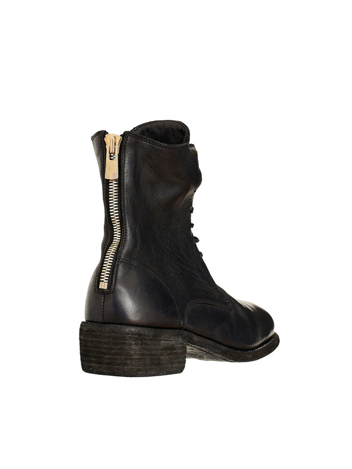 STIVALE ALLACCIATO IN PELLE CON ZIP