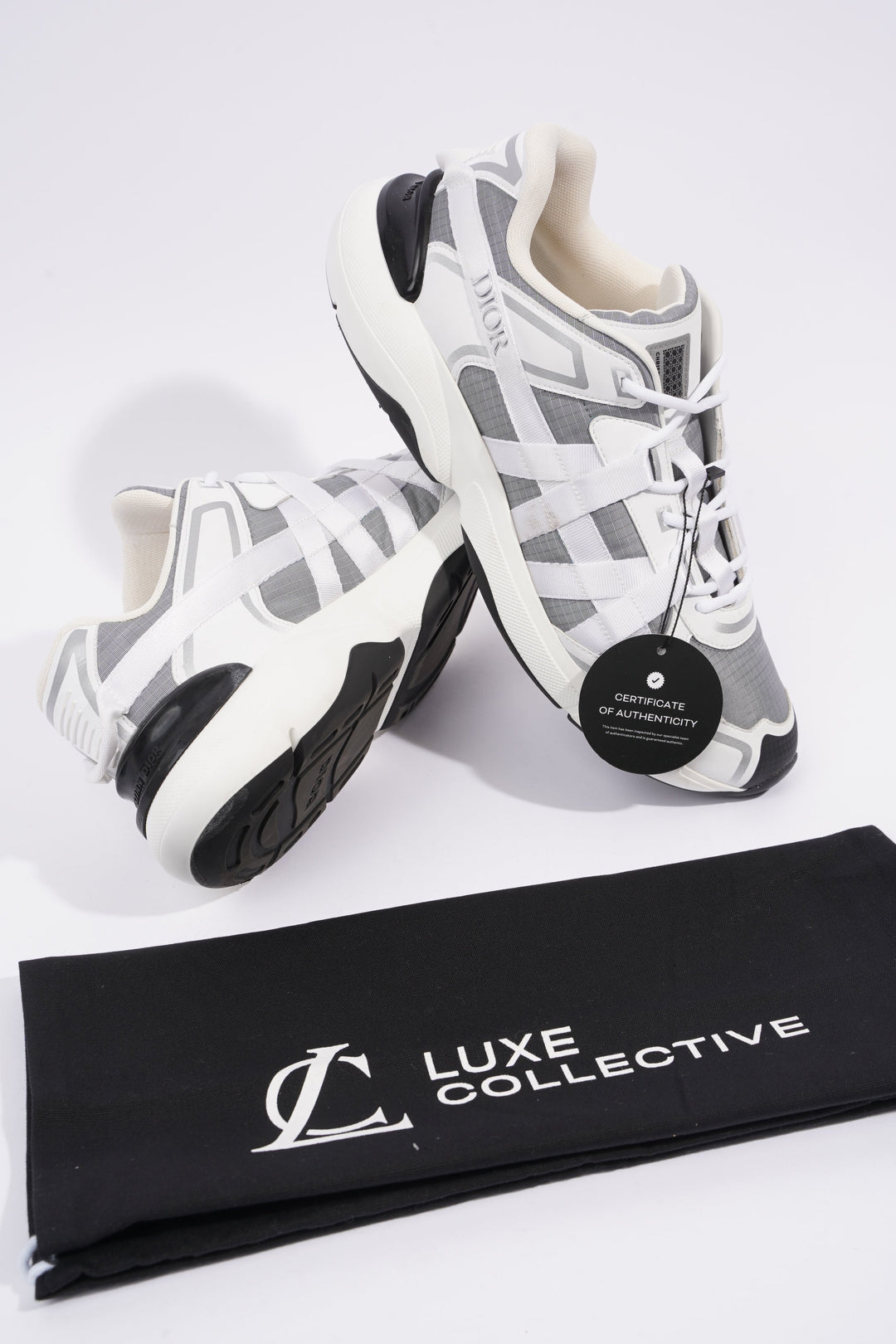 Christian Dior B24 Runtek White / Grey Technical Fabric EU 42.5 UK 8.5