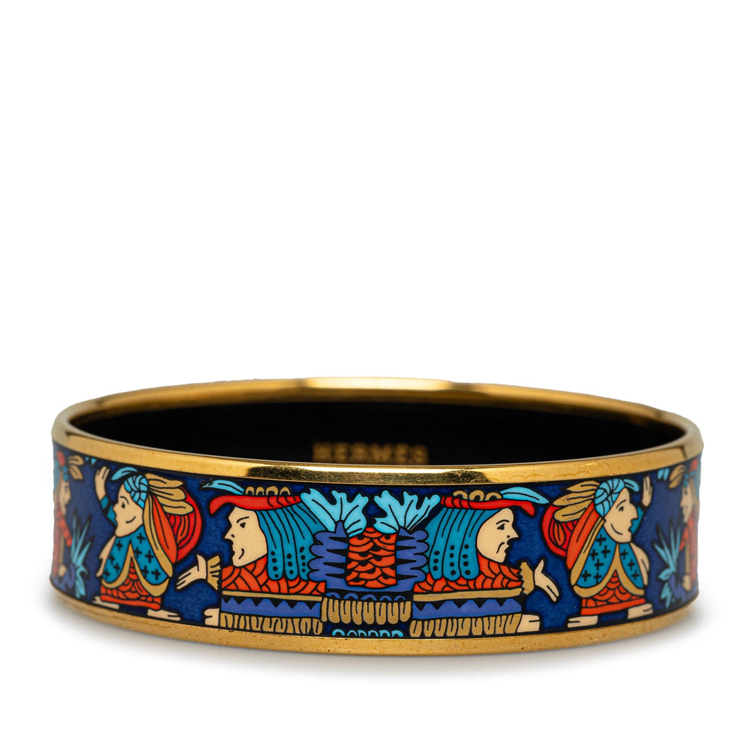 Hermes Wide Enamel Bangle Costume Bracelet