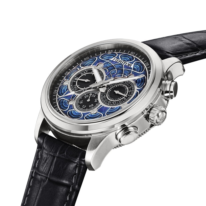 Heritor Automatic Apostle Leather Band Watch w/ Day-Date
