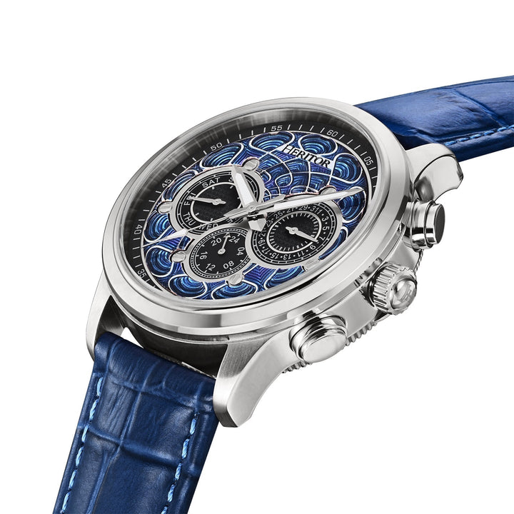 Heritor Automatic Apostle Leather Band Watch w/ Day-Date