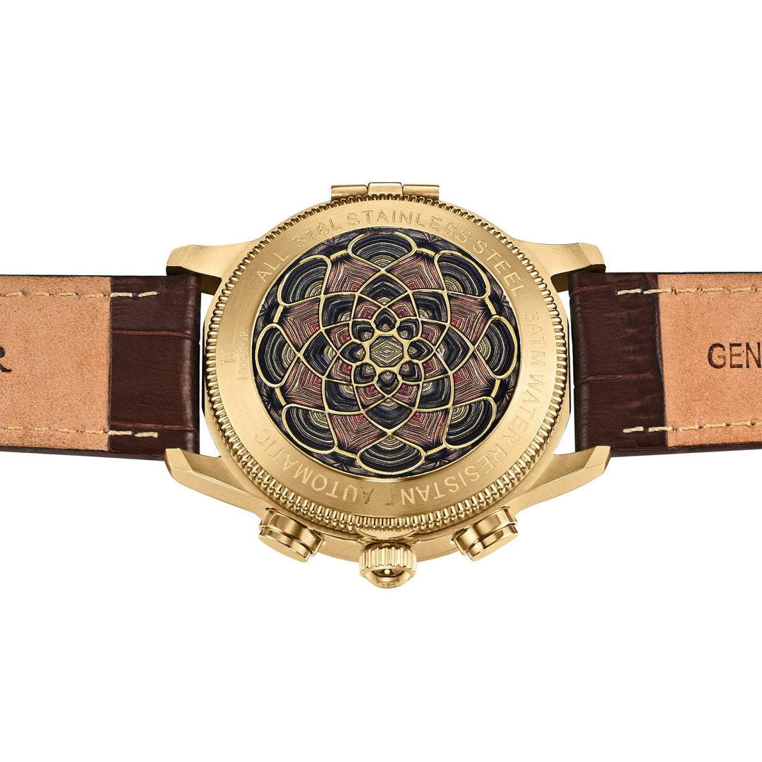 Heritor Automatic Apostle Leather Band Watch w/ Day-Date