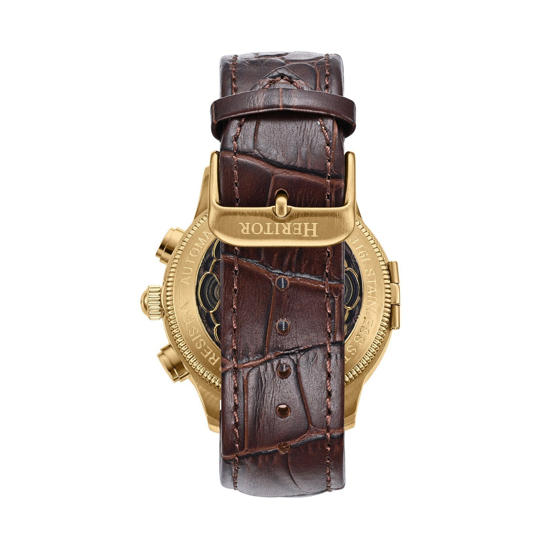 Heritor Automatic Apostle Leather Band Watch w/ Day-Date