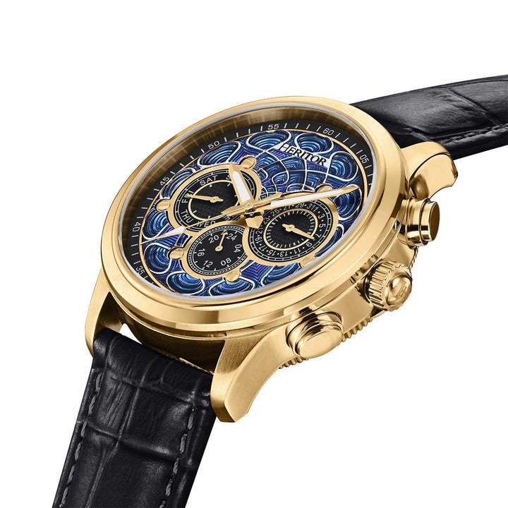 Heritor Automatic Apostle Leather Band Watch w/ Day-Date