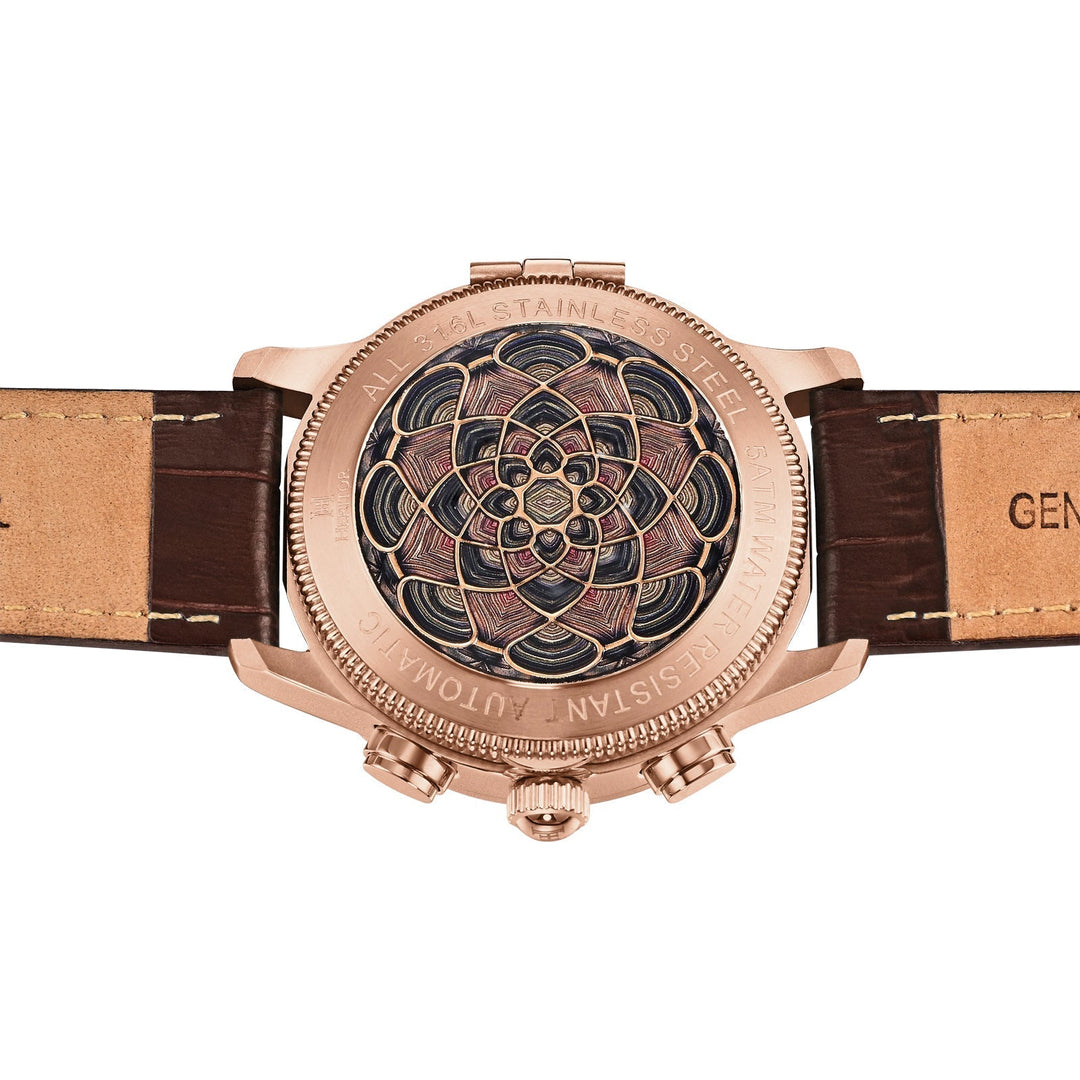 Heritor Automatic Apostle Leather Band Watch w/ Day-Date