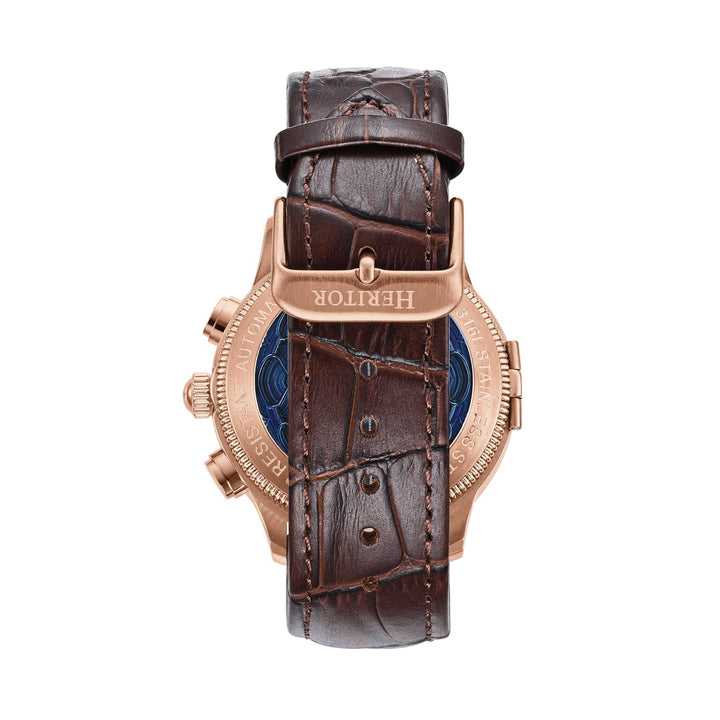 Heritor Automatic Apostle Leather Band Watch w/ Day-Date