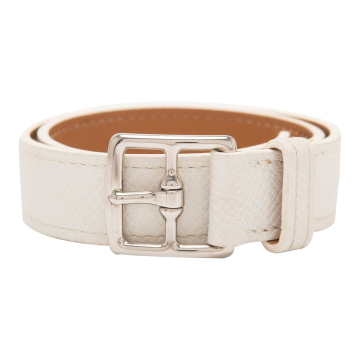 Top quality Hermes White Epsom Leather Double-Wrap Etriviere Bracelet