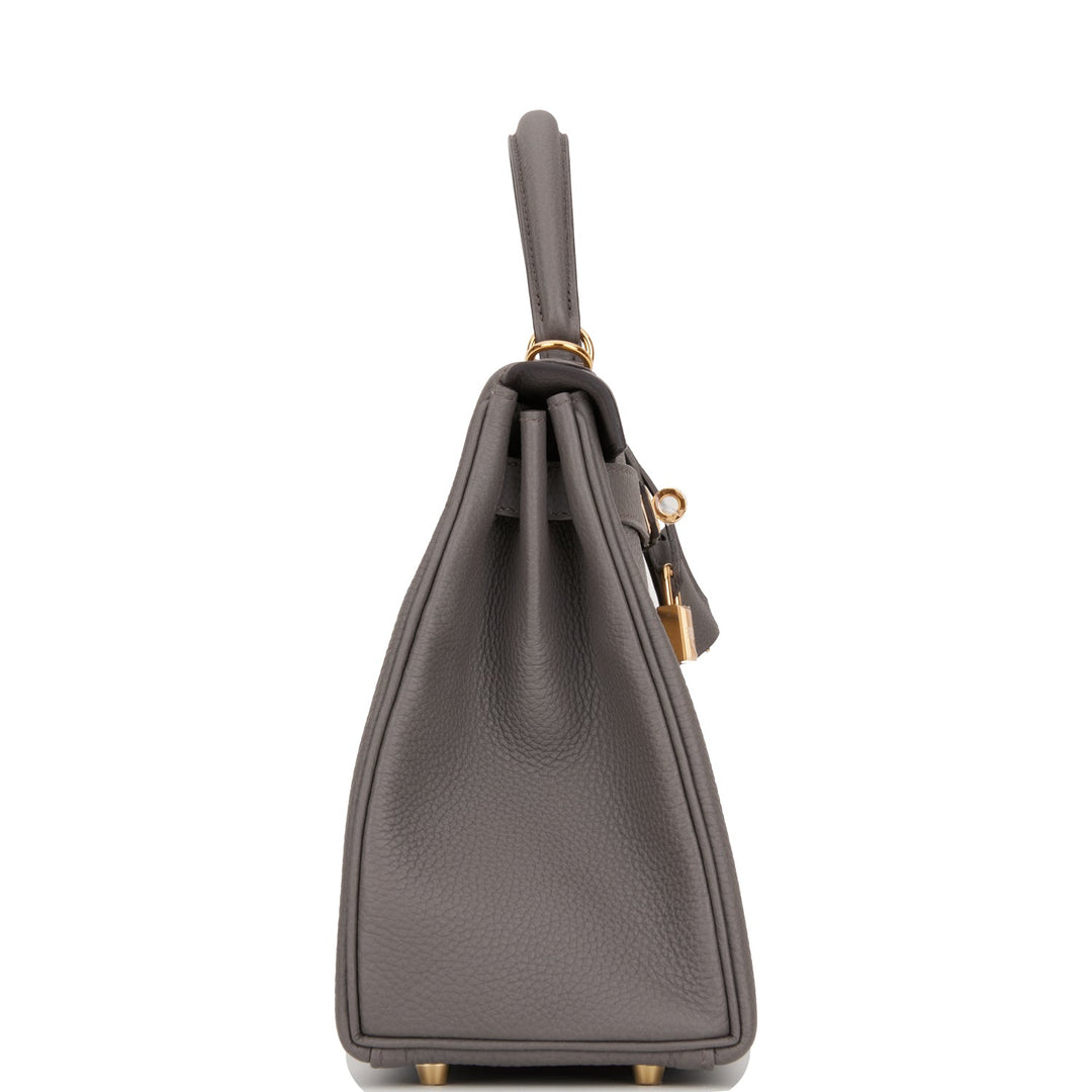 Hermes Kelly 28 Retourne Etain Togo Gold Hardware