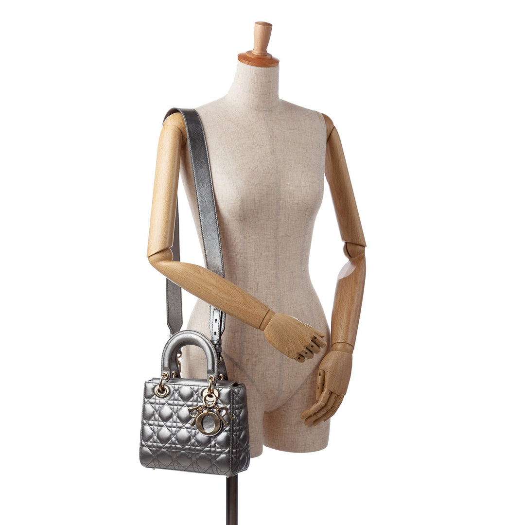 Top quality Dior Lady Top quality Dior My ABCTop quality Dior Silver Cannage Quilted Leather