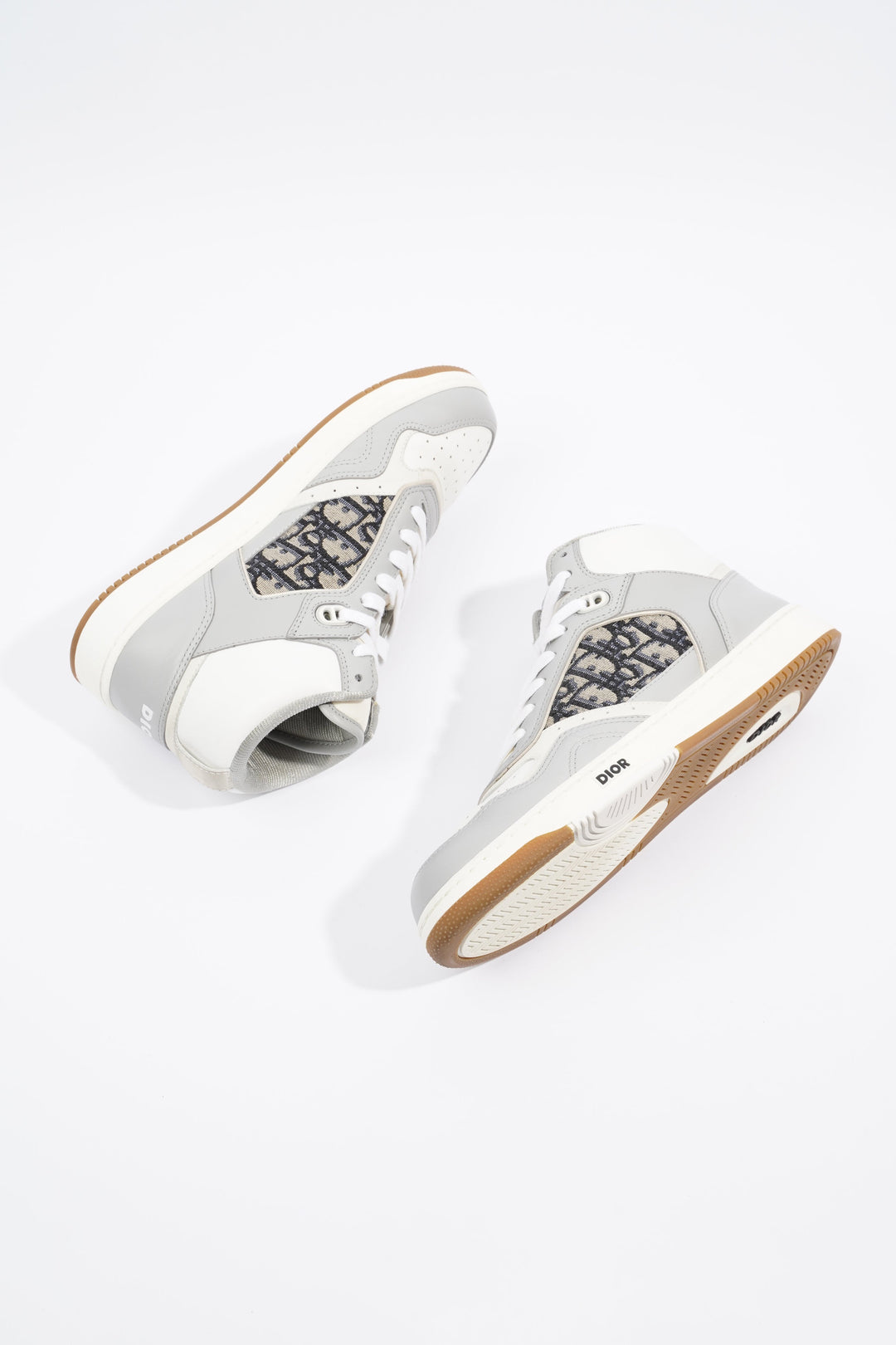 Christian Dior B27 White / Grey / Navy Oblique Leather EU 41 UK 7